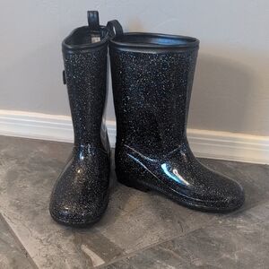 Capelli of New York Black Rain & Snow Boots with Sparkly Finish